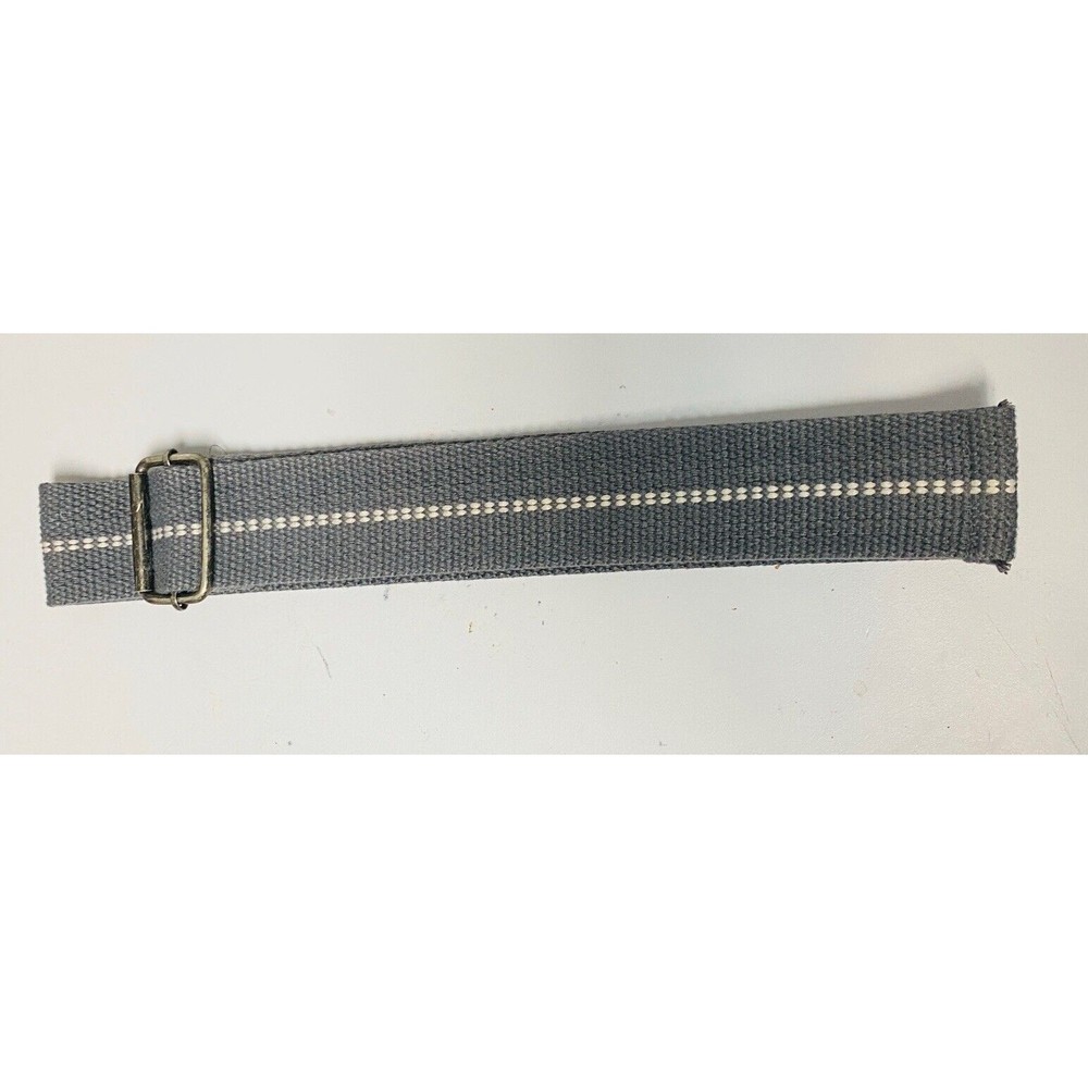 Mens Web Buckle Belt Sandy Blue Color Bronze Buckle Adjustable 43”x2”